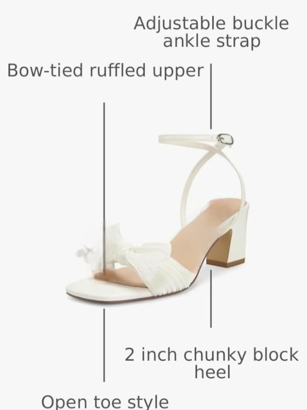 ISNOM Women's Bow Knot Heeled Sandals #1278